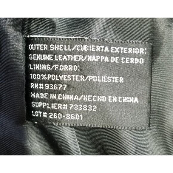 Worthington Full Zip Black 100% Leather Jacket Lined Pockets RN 93677 Women's XL - Picture 4 of 16